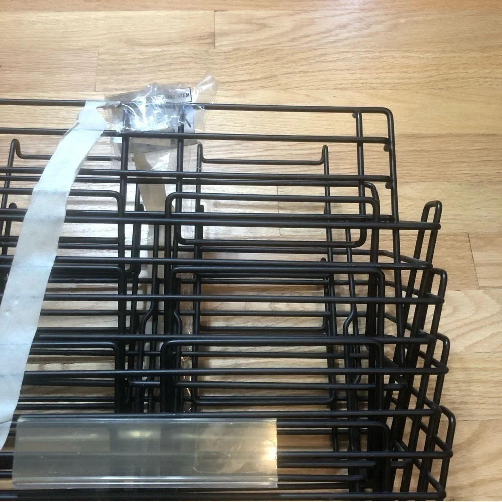 4 Tier Hanging Metal Cubicle File Folder Black Office Storage